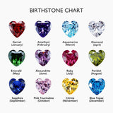 Ring with a heart and a birthstone
