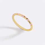 Delicate birthstone constellation ring