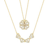 Reversible heart-and-clover pendant necklace