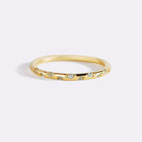 Delicate birthstone constellation ring