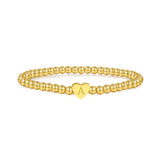 Beaded bracelet with an engraved initial