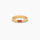 Birthstone ring in baguette cut