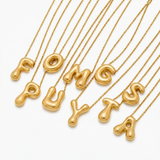 Bubble-style initial necklace