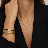 Bubble-Shaped Initial Pendant Necklace