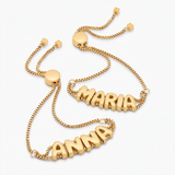 Bubble-shaped name bracelet