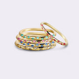 Delicate birthstone constellation ring