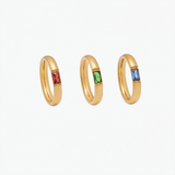 Birthstone ring in baguette cut