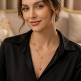 Golden Necklace with a Delicate Heart