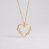 Heart Necklace with Two Names