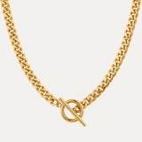 Necklace with a bold chain and a toggle clasp
