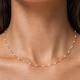 White beaded choker