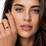 Ring with a heart and a birthstone