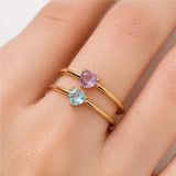 Ring with a heart and a birthstone