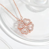 Reversible heart-and-clover pendant necklace