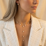 Lariat necklace with pearls