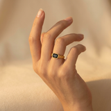 Signet ring with black onyx