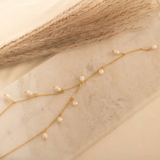 Lariat necklace with pearls