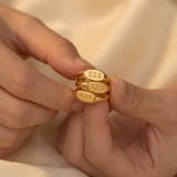 Personalized signet ring with the angel number