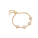 Clover Personalized Name Bracelet (Gold)