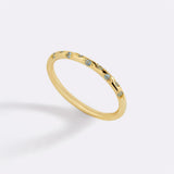 Delicate birthstone constellation ring
