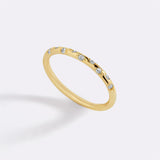 Delicate birthstone constellation ring