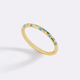 Delicate birthstone constellation ring