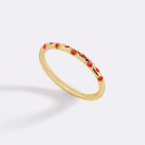 Delicate birthstone constellation ring