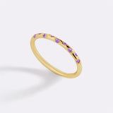 Delicate birthstone constellation ring