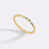 Delicate birthstone constellation ring