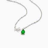 Personalized name necklace with birthstone