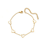 Gold Bracelet Multi Heart