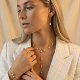 Lariat necklace with pearls