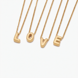 Bubble-Shaped Initial Pendant Necklace
