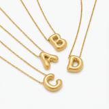 Bubble-style initial necklace