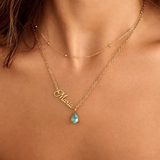 Personalized name necklace with birthstone