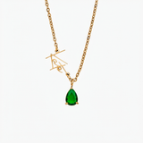 Personalized name necklace with birthstone