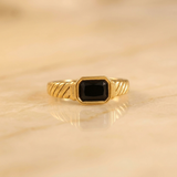 Signet ring with black onyx