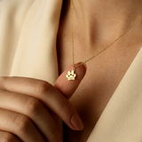 Personalized paw-shaped necklace with name