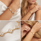 Clover Personalized Name Bracelet (Gold)