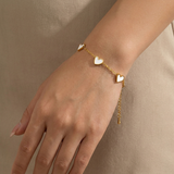 Gold Bracelet Multi Heart
