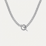 Necklace with a bold chain and a toggle clasp