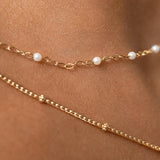 Layered Double Beaded Choker Necklace