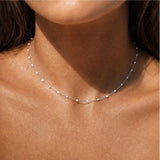White beaded choker