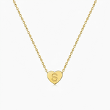Heart-shaped initial necklace