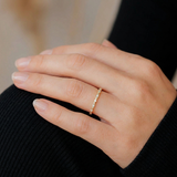 Delicate birthstone constellation ring