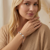 Clover Bracelet with Custom Name (Silver)