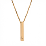 Necklace with a pillar and a love note