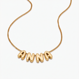 Bubble-style necklace with a personalized name