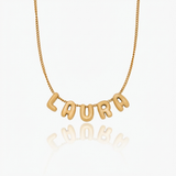 Bubble-style necklace with a personalized name