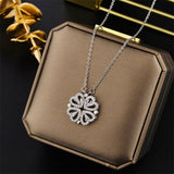 Reversible heart-and-clover pendant necklace